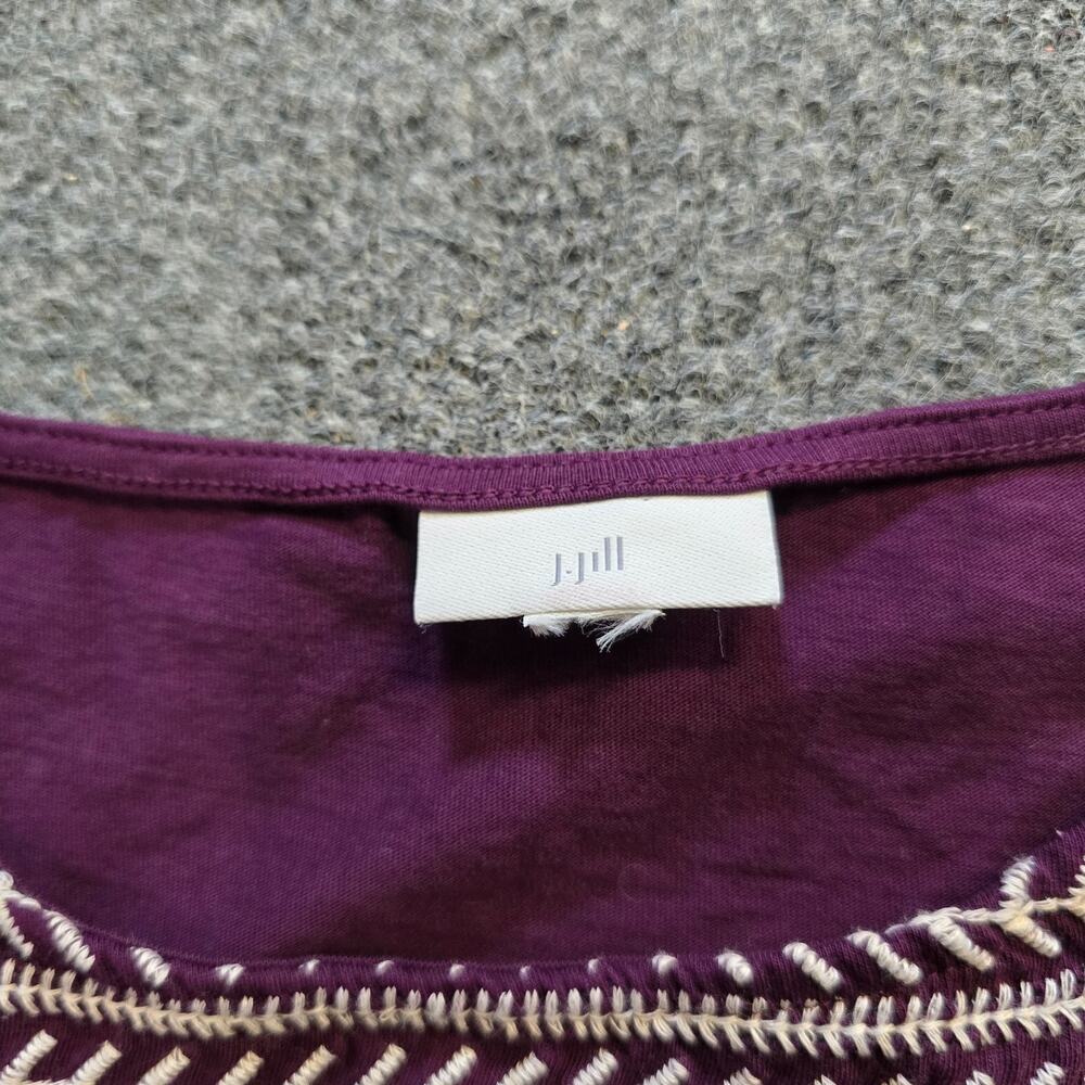 J Jill Top Womens Size 4X Purple Embroidered 3/4 Sleeve Stretchy Wearever Casual - Picture 4 of 9